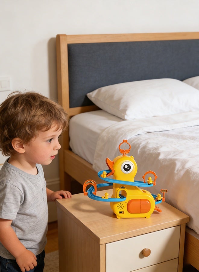 Aimayapet Track toy, Small Ducks Climbing Toys for Toddler, Electric Duck Track Toy, Kids Electric Duck Climbing Stairs Tracks Slide Toy Set with Light and Music, Preschool Toddler Boy Toys Educational Parent-Child Interactive Kids Toy - Image 3